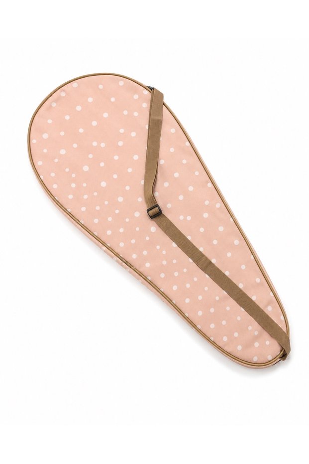 Premium 27 Inch Racket Beige Color with White Polka Dots