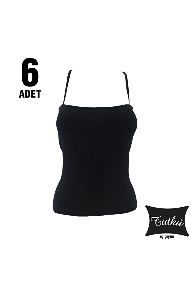 Tutku-Elestan Rope Strap Camisole Undershirt 6-Pack