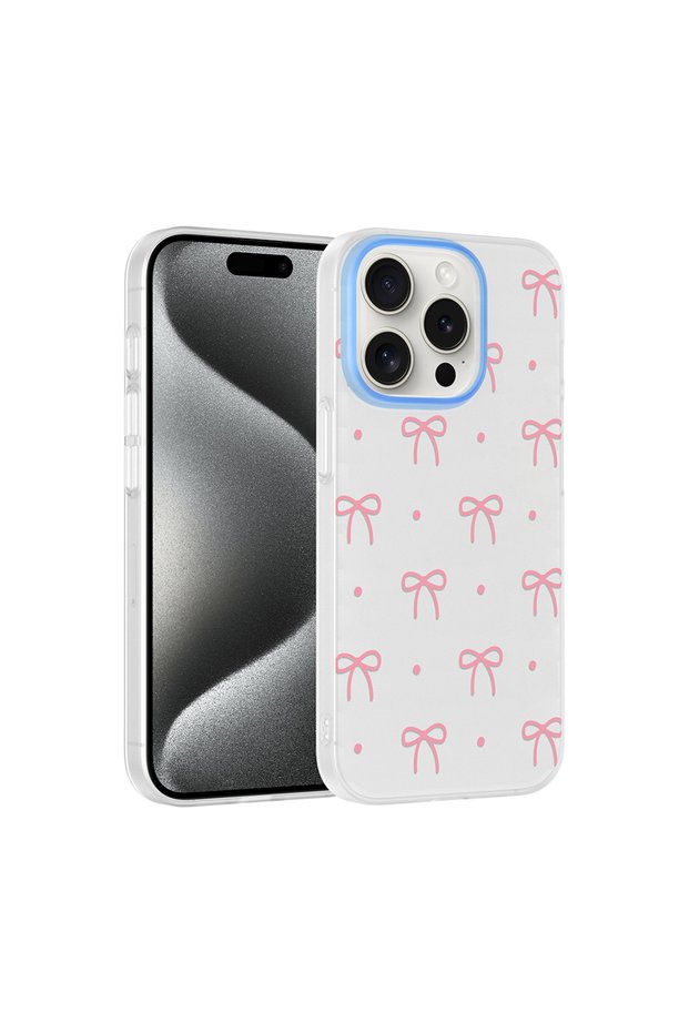 iPhone 14 Pro Max Case Floral and Bow Pattern with Camera Raised Brsa Premium