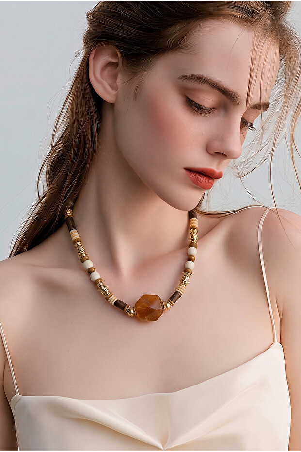 Bead detailed necklace