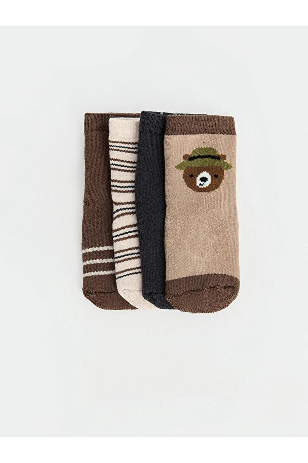 Patterned Baby Boy Socks 4-Pack (W6)
