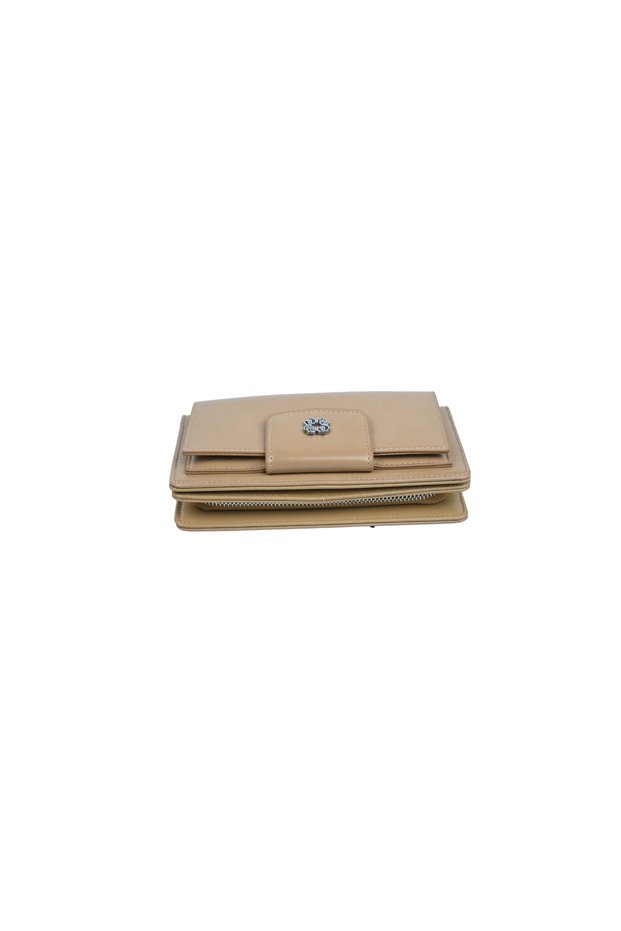 Duki Daso Women's Beige Leather Look Large Internal Volume Women's Hand Wallet and Card Holder | Summer N4356 Beige
