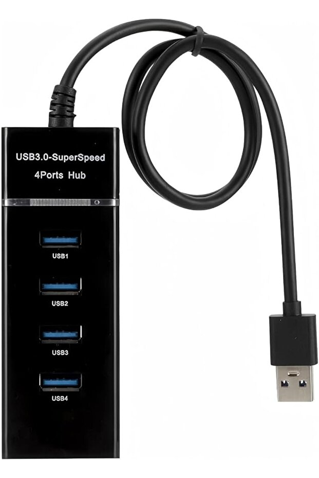 موزع USB 3.0 عالي السرعة بأربعة منافذ - موزع USB متعدد المنافذ صغير الحجم لأجهزة الكمبيوتر المحمولة والمكتبية، أنيق وصغير الحجم
