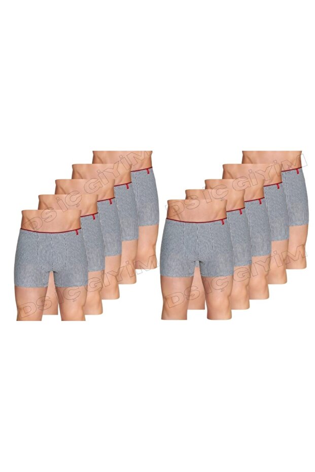 4433 Men's Striped Sport Boxer 10 Pieces