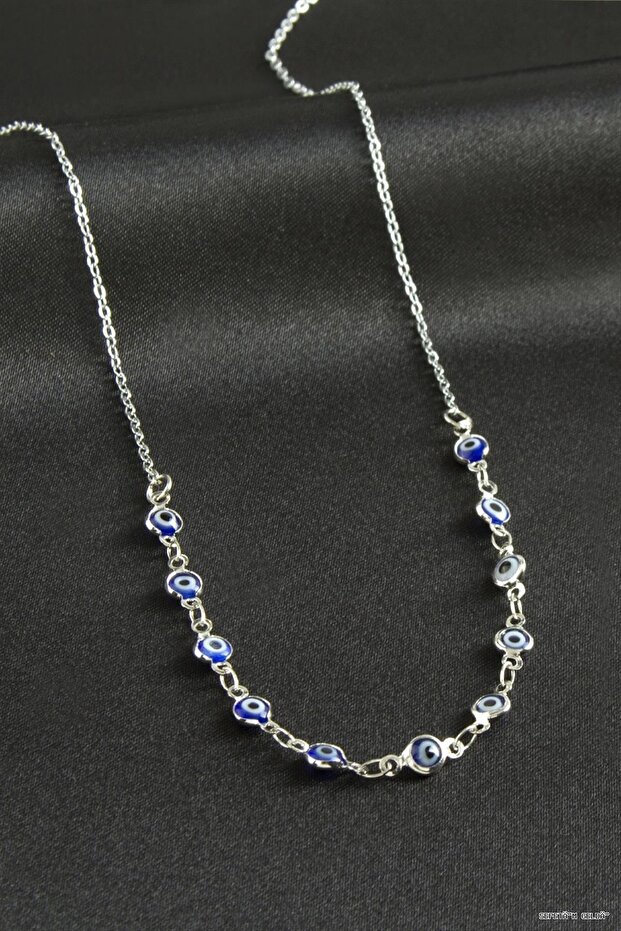 Spt-Gld Evil Eye Enamel (231433) Necklace Blue
