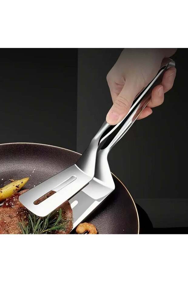 Stainless Steel Fish Spatula & Shovel - Durable and Easy-to-Clean Kitchen Tool for Frying, Grilling, Cooking Steak, Shrimp with Non-Slip Handle Design