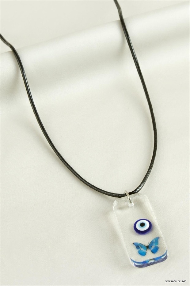 Spt-Gld Rectangular Epoxy (04539) Pendant Blue
