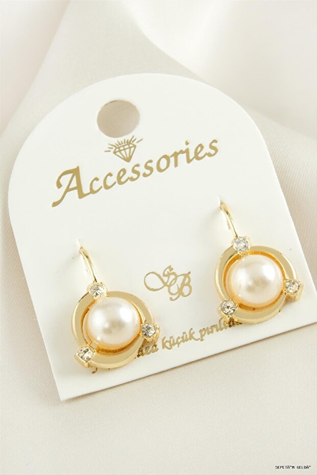 Spt-Gld Pearl and Stone Clip (00011) Earrings Yellow