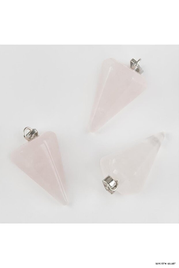 Spt-Gld Pink Quartz Pandul Natural Stone Pendant (11351) Pink