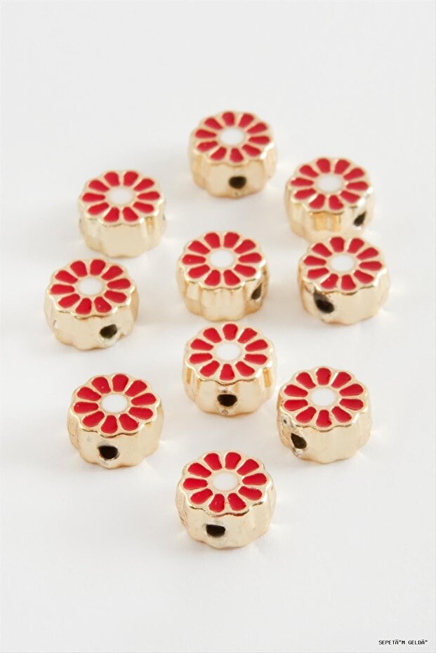 Spt-Gld Daisy Enamel Horse 1 (235852) Piece Red