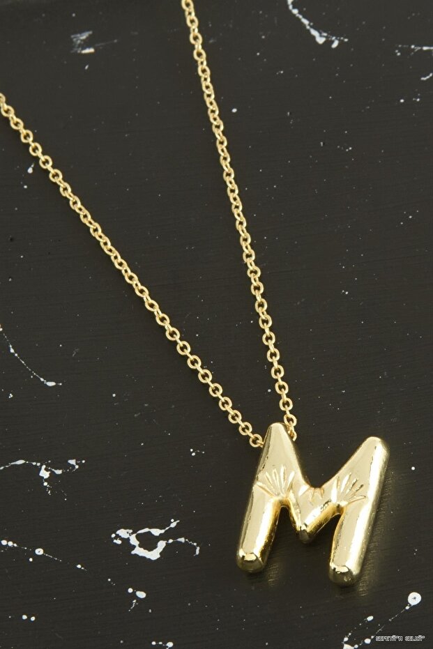 Spt-Gld Letter m Balloon (05626) Necklace Yellow