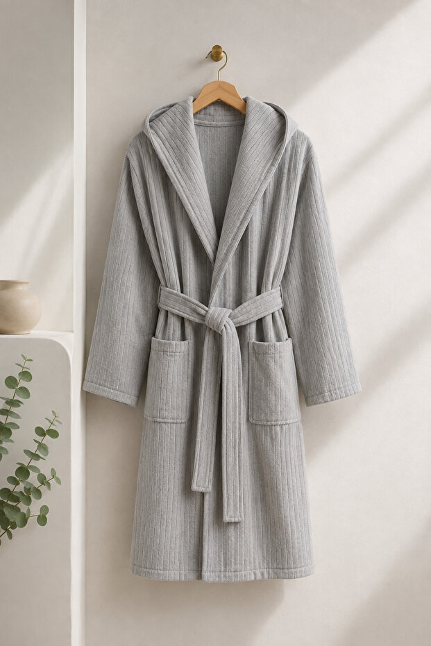 100% Cotton Velvet Unisex Hooded Women's Bathrobe | Men's Bathrobe | Durable | Fast Drying | Soft Comfort