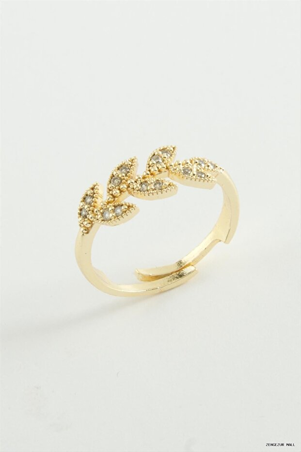 Zngzrmll Leaf Zircon Stone (30805) Ring Yellow