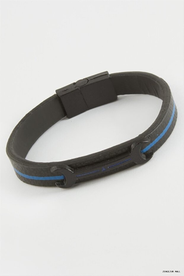 Zngzrmll Key Magnet Faux Leather (31013) Bracelet Black
