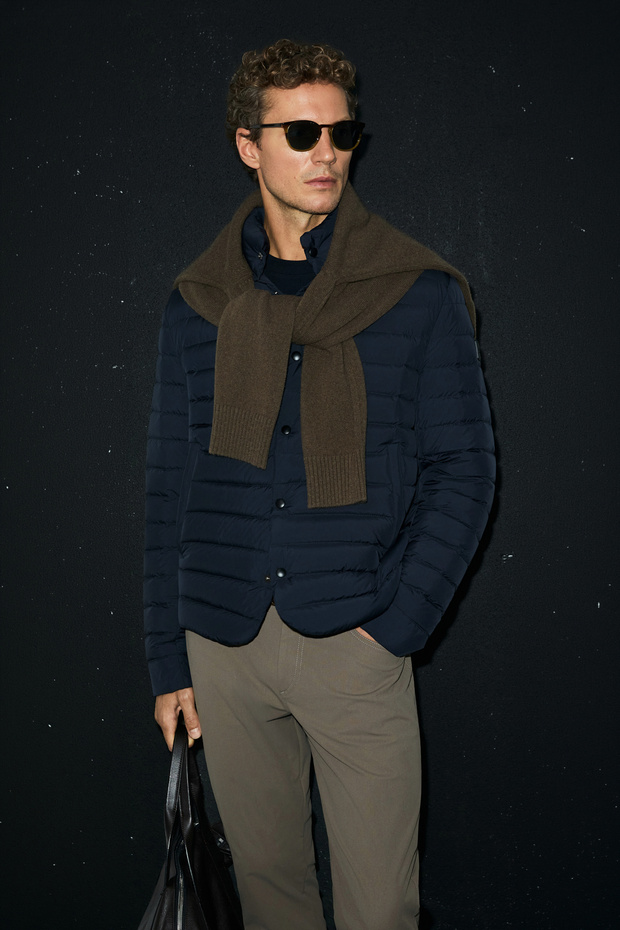 June Goose Feather Men's Coat Navy Blue