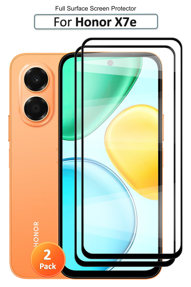 حزمة من قطعتين - واقي شاشة زجاجي مقوى فاخر لهاتف Honor X7e