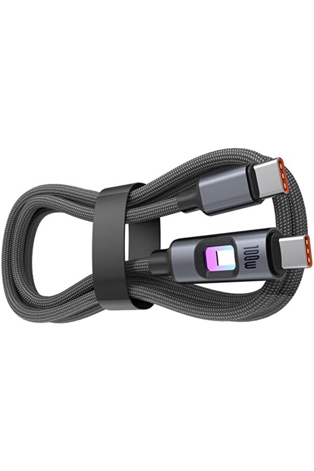 ايليفانت بوت كيبل USB نوع C الى USB A بطول 1.8 متر (100 واط/5 امبير) مع شاشة LED، كيبل نوع C للشحن ا