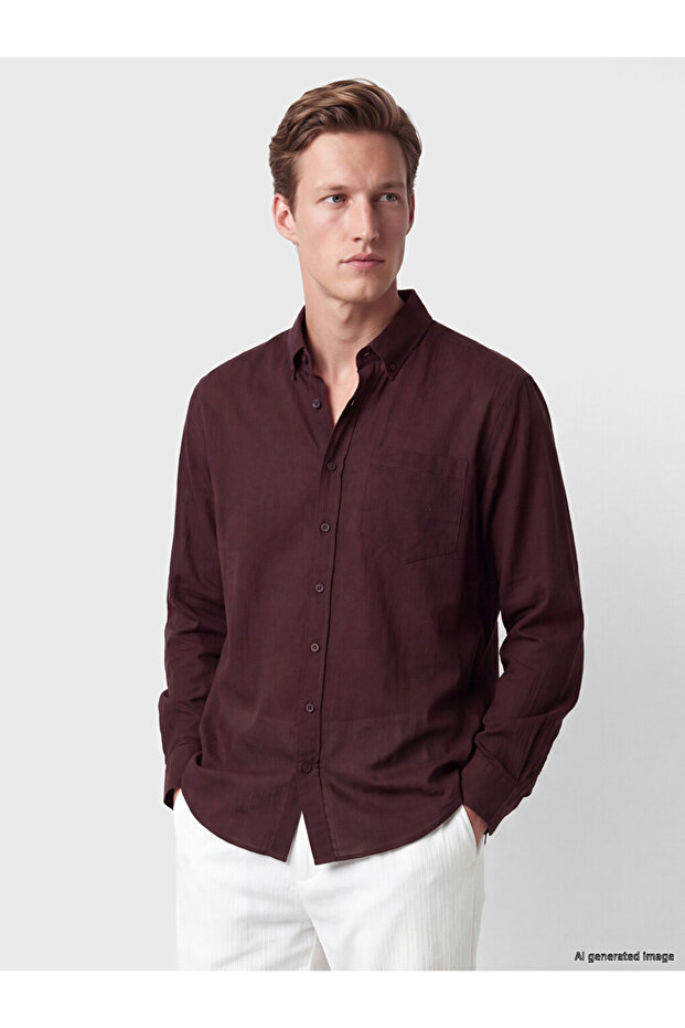 Southblue Burgundy Regular Fit Men's Shirt