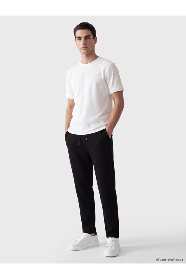 Vizyon New Season Black Regular Fit Men's Jogger Sweatpants