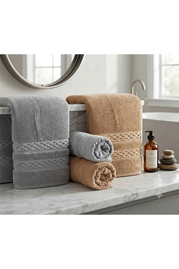 Hamam Set Combed Cotton Pebblestone Grey-Brown