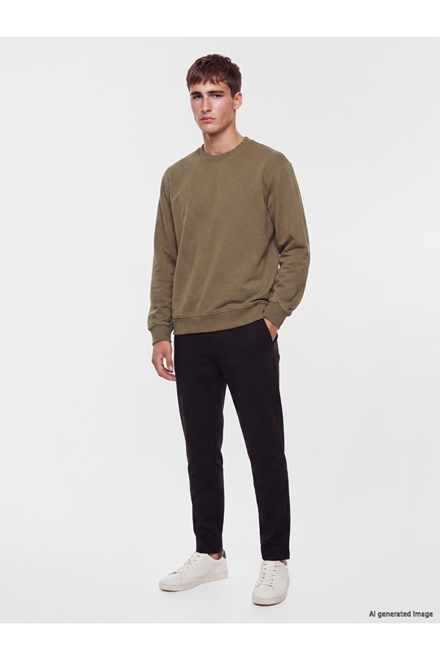 Özmarka New Season Black Regular Fit Dobby Men's Trousers