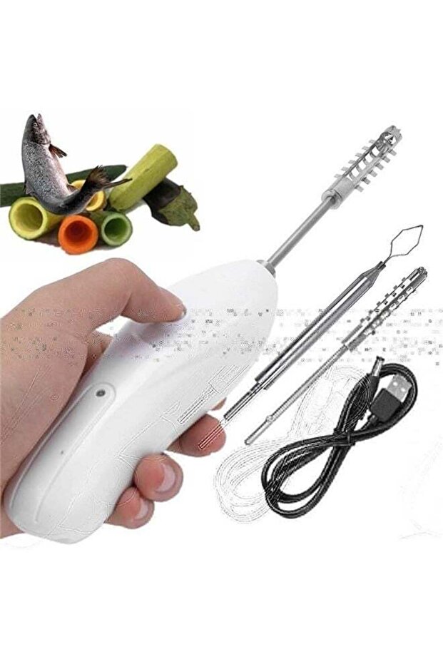 Portable Vegetable Corer Cordless Zucchini Corer, Electric Scraping Scale Machine Scale Scraper With 2 Cutter Heads