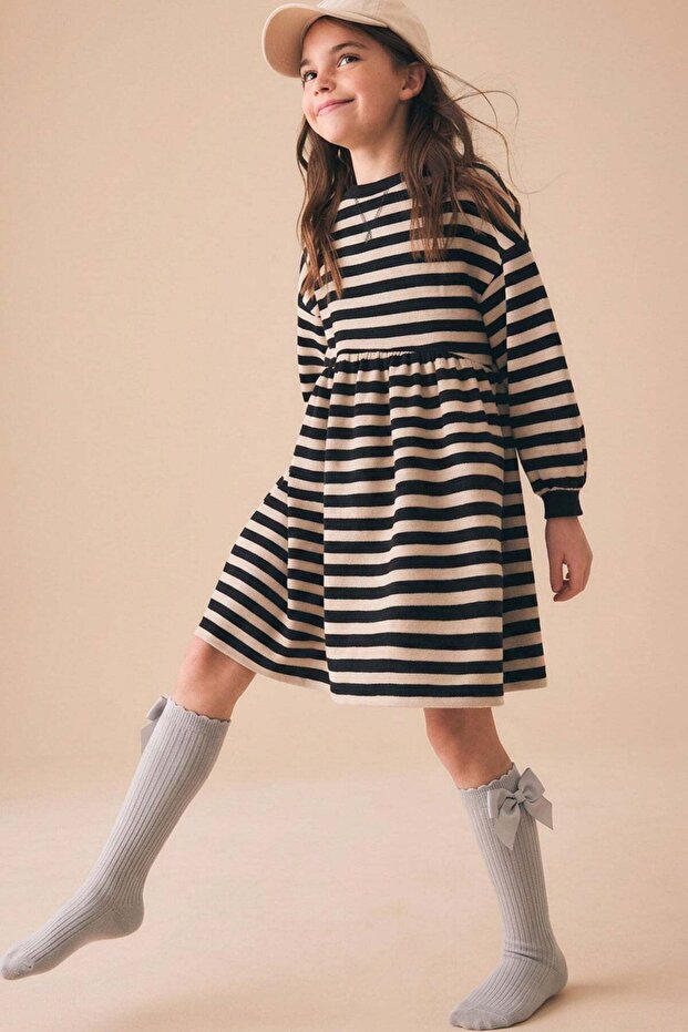 Girl's Bow-Tie Ribbed Knee-Length Socks