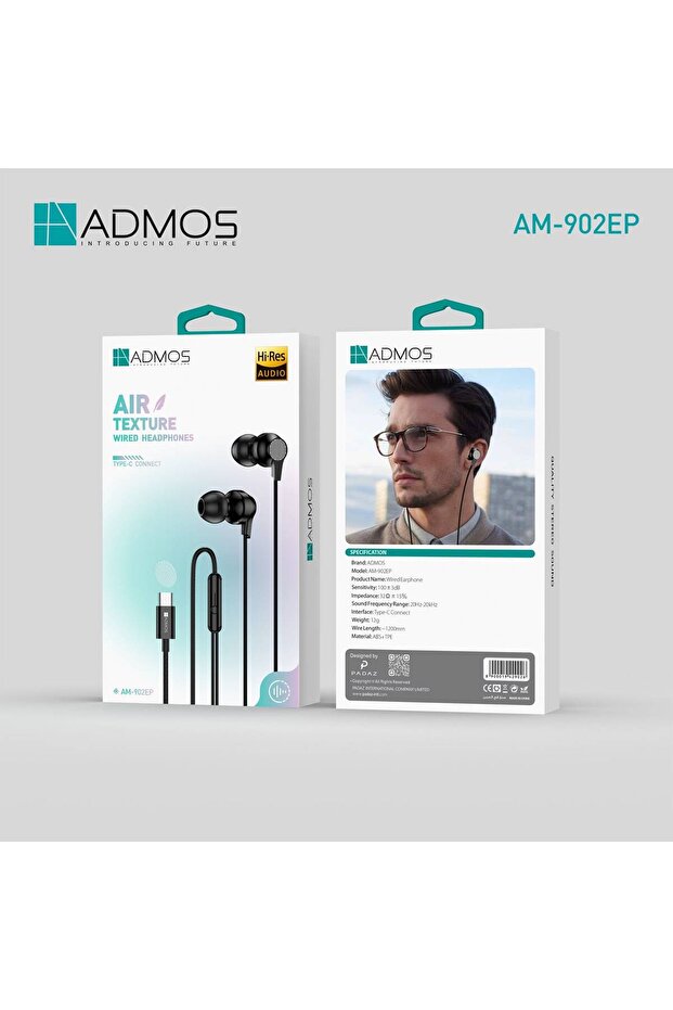 Air Texture Wired Earphones | Type-C Hi-Res Audio In-Ear Headphones with Microphone & Controls