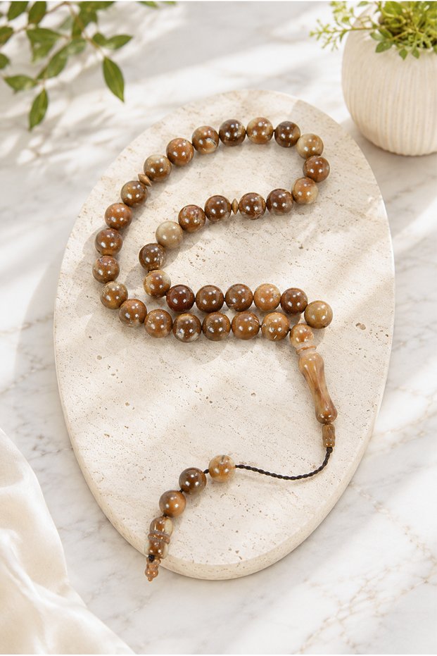 33-Piece Kuka Prayer Beads 10 mm Natural Kuka Grained Classic Prayer Beads (Msr)