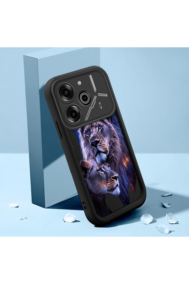 Tecno Pova 6/Pova 6 Pro Compatible Aslan Double Portrait Printed Silicone Case, Provides Shock Absorption