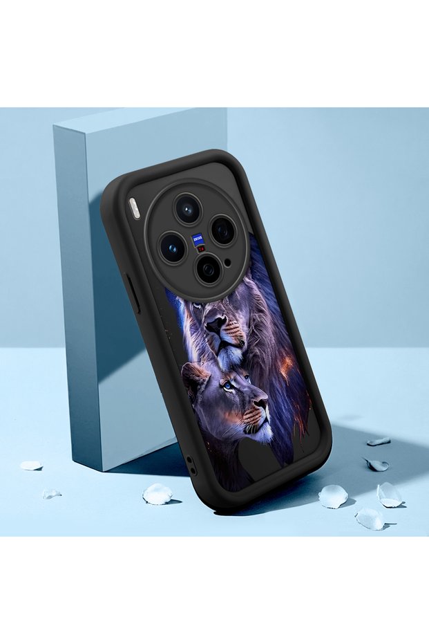 Vivo X300 Compatible Aslan Double Portrait Printed Silicone Case, Provides Shock Absorption