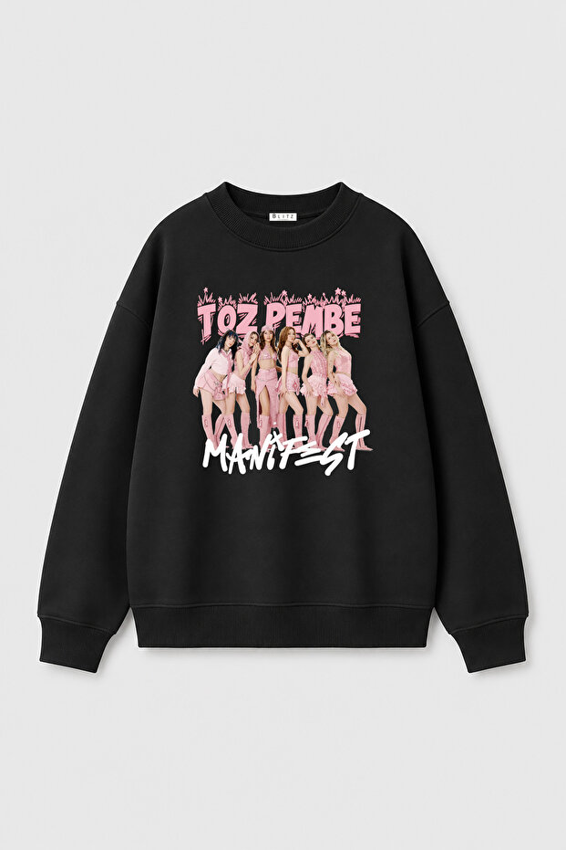 Manifest Dusty Pink Design Printed 3 Thread Children's Sweatshirt (4-13 Years)