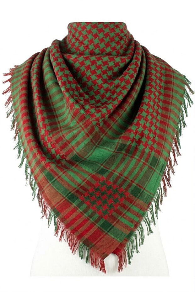 Cotton Puffy Bag Kefiye Shawl