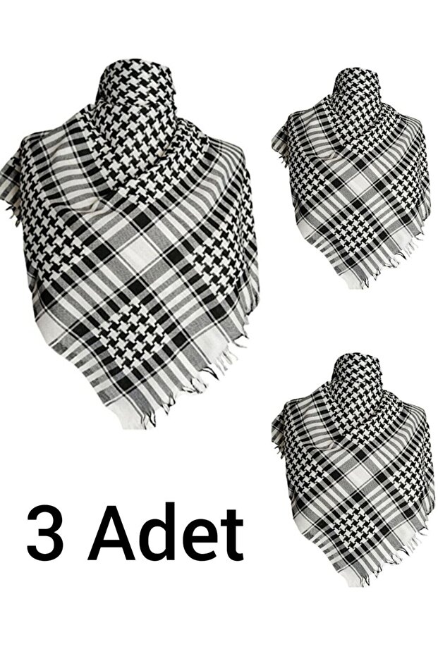 Cotton Puffy Bag Kefiye Shawl