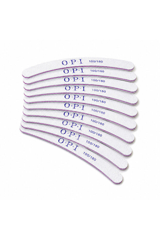 12 Pieces Professional Curved Nail Files 100/180 Grit, Dual-Sided Manicure Nail Buffer and Shaping File for Acrylic, Gel and Natural Nails, Individually Packed