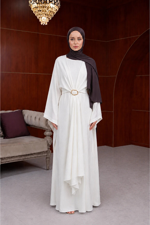 Elegant Dress with Kimono Detail