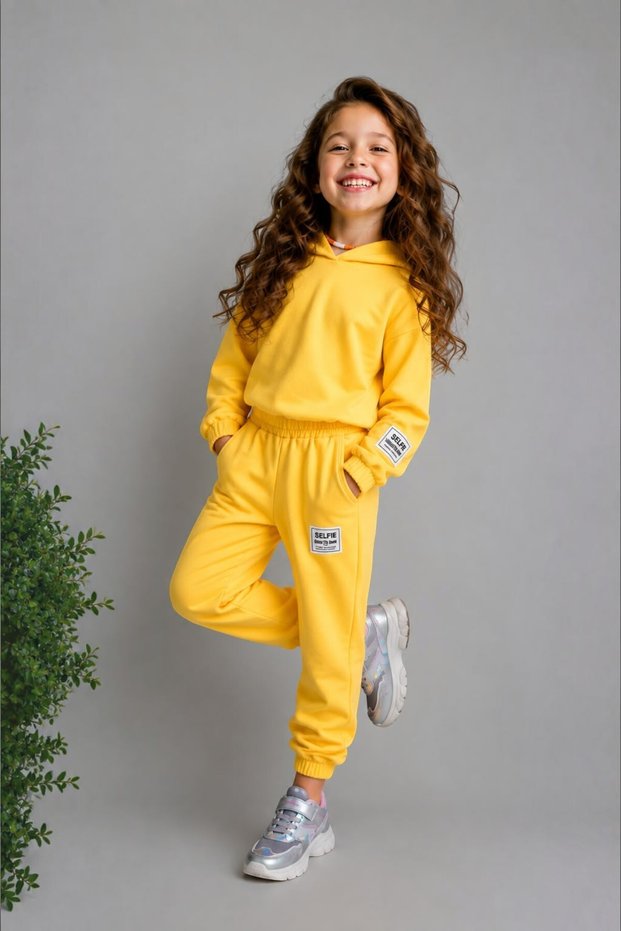Girl's 2 Thread Crop Tracksuit Set