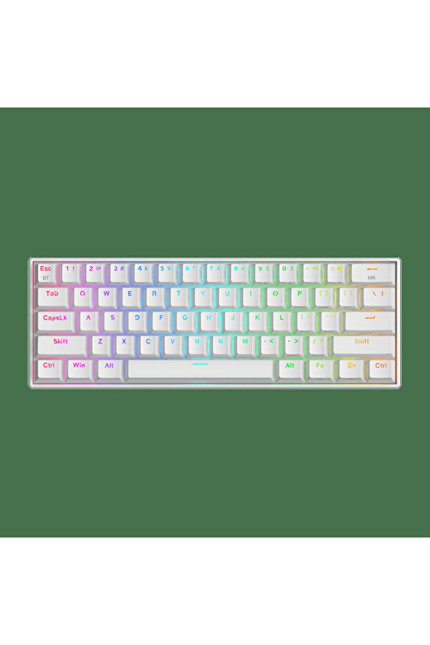 لوحة مفاتيح ألعاب لاسلكية مدمجة Draconic K530W-RGB-PRO-RED بنسبة 60% - مفاتيح حمراء، إضاءة خلفية RGB، تصميم مدمج، لون أحمر