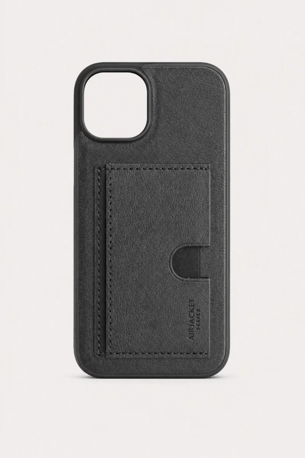 iPhone 14 Luxury Case with Card Holder and Stand, Black