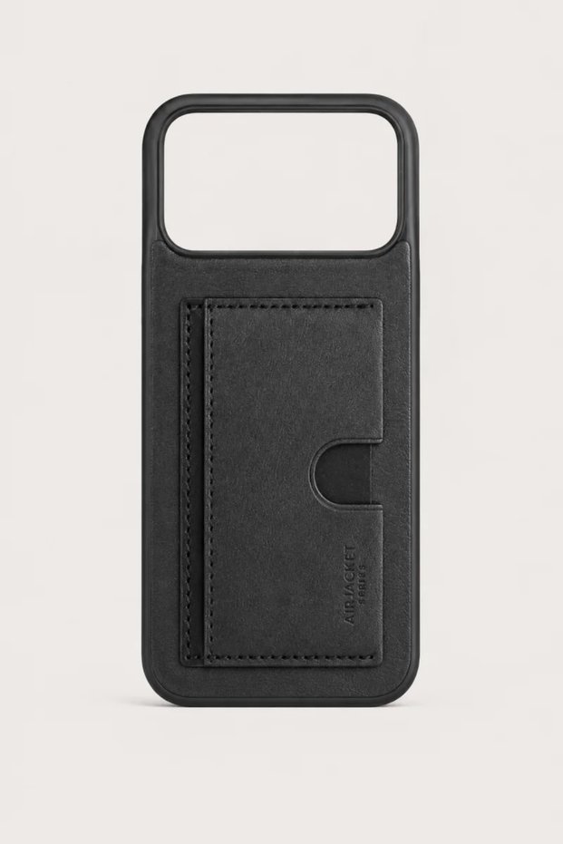 iPhone 17 Pro Luxury Case with Card Holder and Stand, Black