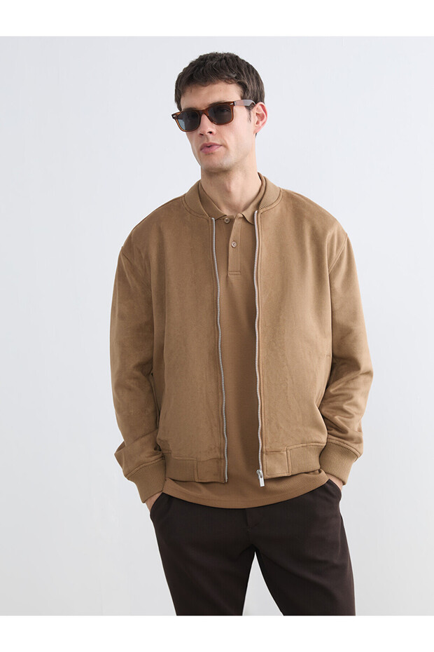 Özmarka New Season Men's Suede Look Bomber Jacket