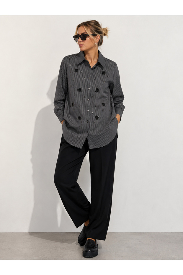 Pearl Embellished Cotton Tunic