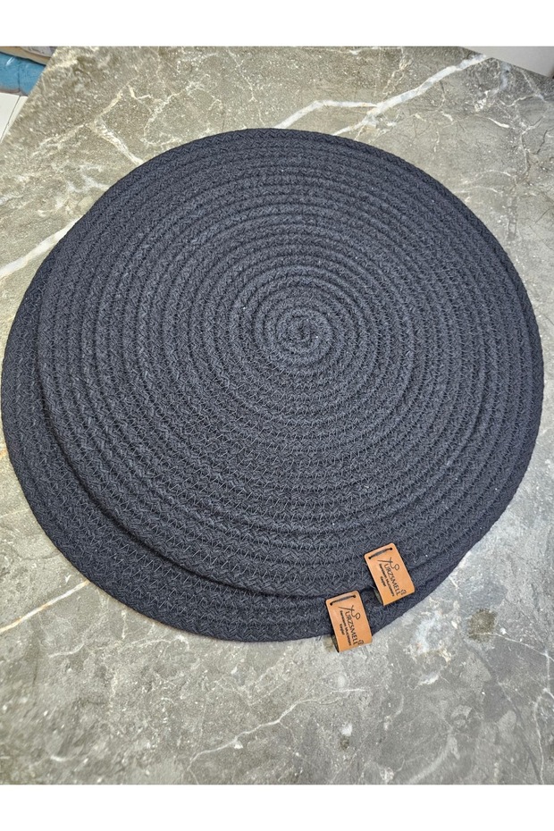 Luxury Presentation Set of 2 Plate Mats, Supla Food Serving Set, 100% Handmade Black