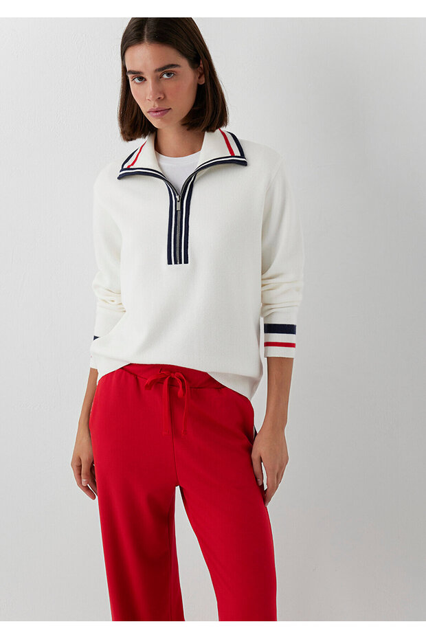 Half-Zip Sweater Off-White