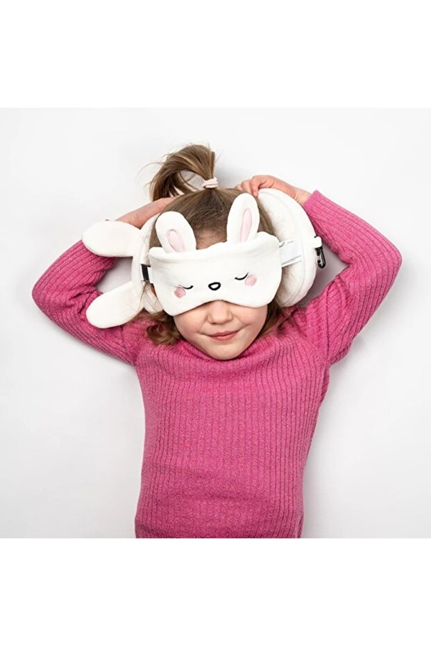 Children's Travel Pillow and Eye Mask-Adoramals Frances the Rabbit