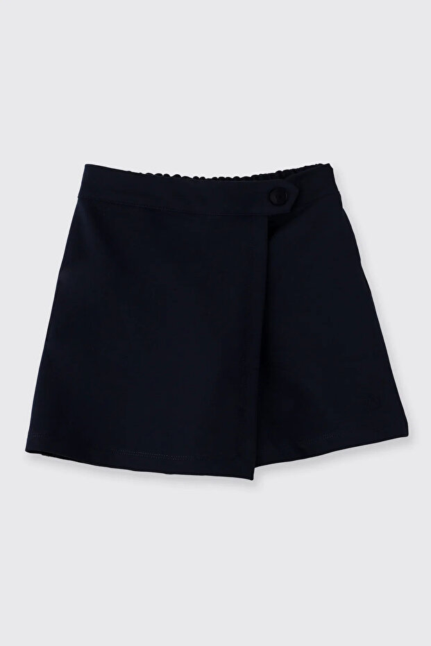 Girl's Navy Blue Knitted Skirt