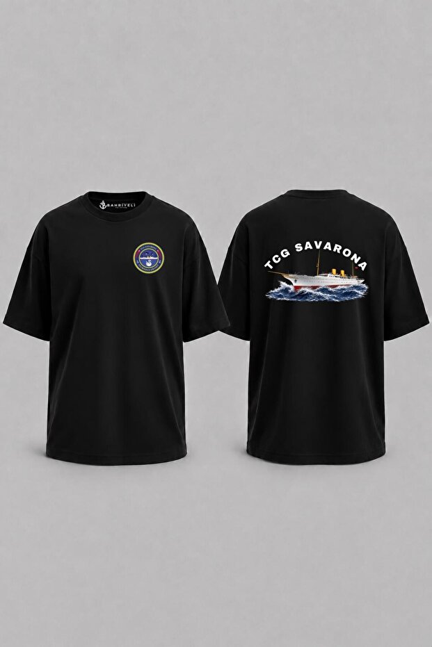 Oversize Tcg Savarona between the Waves V2 Pocket and Back Printed Unisex T-Shirt