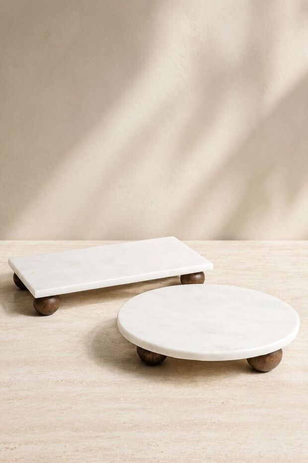 2-Piece Marble Presentation Set Natural