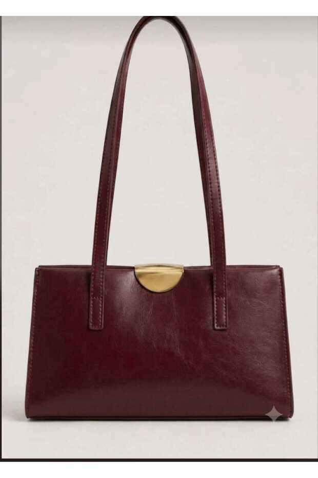 Women's Large Internal Volume Zippered Compartment Gold Detail Daily Hand and Shoulder Bag