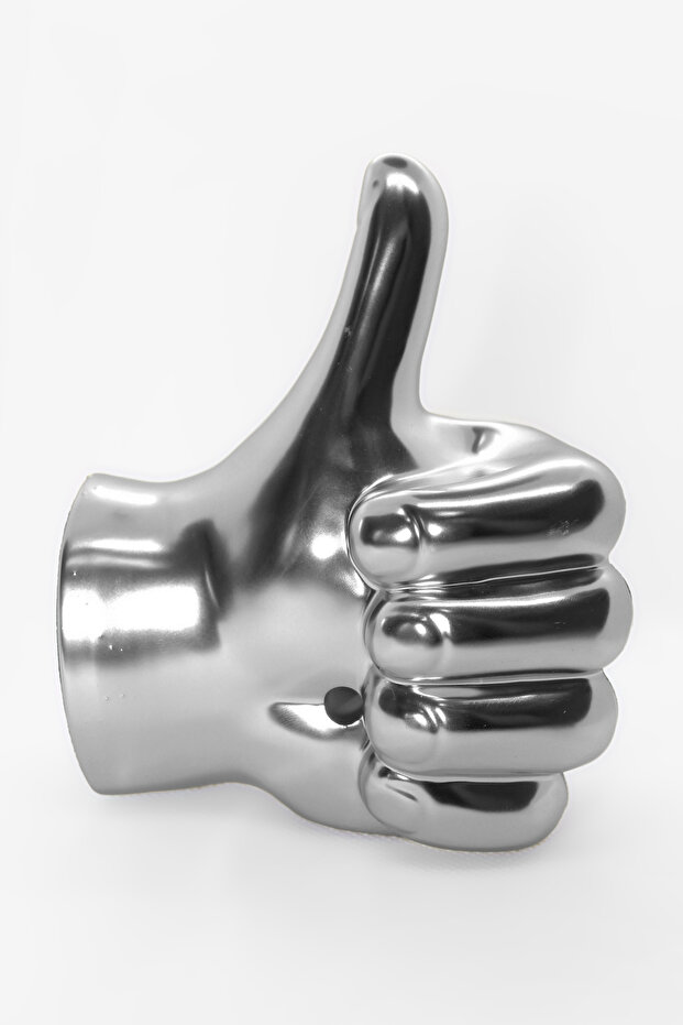 Complete Magnetic Refrigerator Magnet with Hand Figure and Bottle Cap Opener – Silver